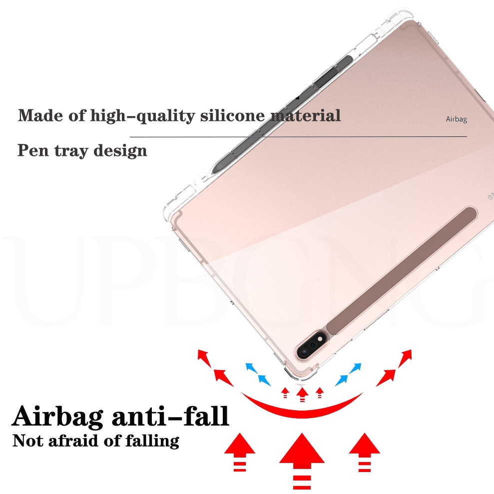 Ốp Máy Tính Bảng Silicon Mềm Có Ngăn Đựng Bút Cho Samsung Galaxy Tab S8 Plus S8+ Galaxy S7 FE 12.4 S6 Lite A7 Lite T970