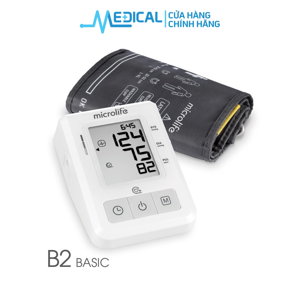 Máy đo huyết áp MICROLIFE BP B2 Basic thế hệ mới cho độ chính xác cao, dễ sử dụng - MEDICAL
