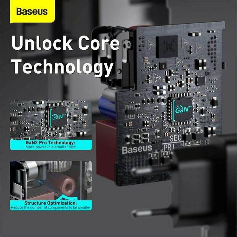 Bộ sạc Baseus 100W, Bộ sạc siêu nhanh Baseus GaN2 Fast Charger 1C 100W