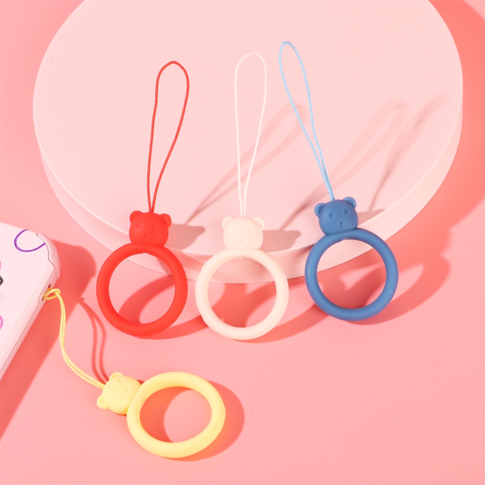 Dây treo điện thoại bằng silicone dẻo chống mất trang trí gấu hoạt hình đáng yêu