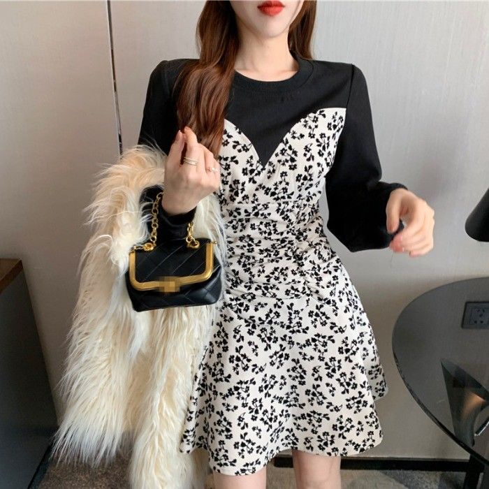 Đầm hoa giả hai mảnh thiết kế mới xinh xắn thời trang