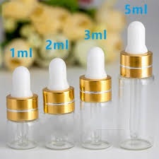 Lọ Chiết Serum ❤ Lọ Đựng Tinh Dầu Thủy Tinh Mỏng Bóp Giọt Vàng, Đen 2ml,3ml,5ml chiết mỹ phẩm, phụ kiện du lịch