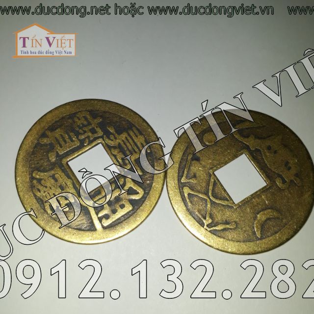 Tiền xu loại to cỡ 4cm, tiền âm dương, đồng tiền xu phong thủy may mắn bằng đồng thau