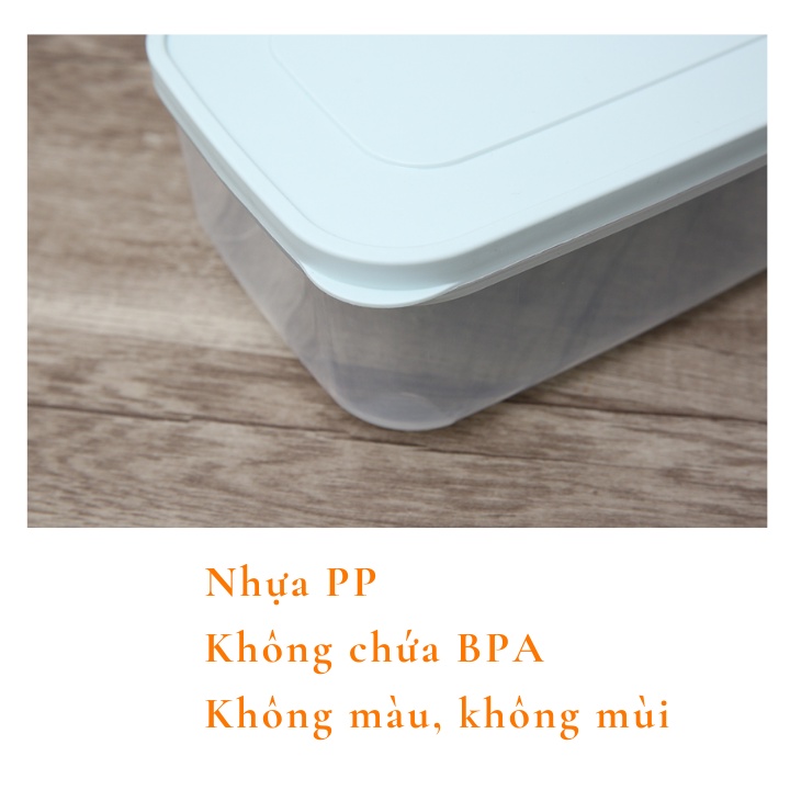 Bộ 6 hộp thực phẩm chữ nhật Hokkaido, an toàn lò vi sóng, máy rửa bát, tủ lạnh, nhựa nguyên sinh