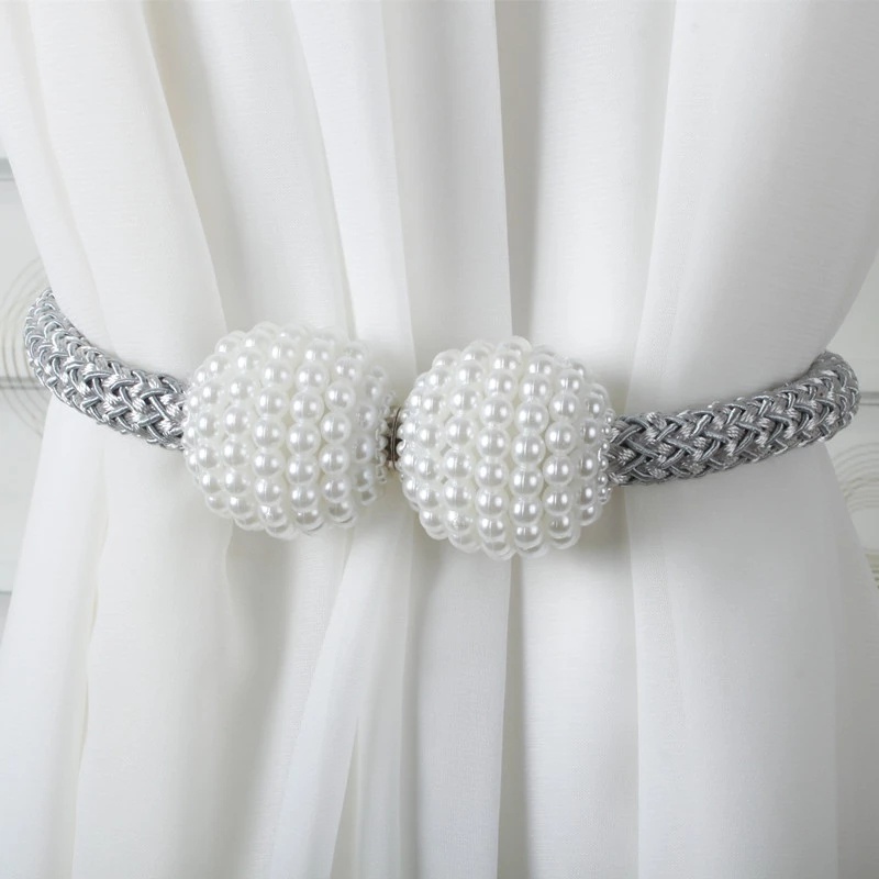 [Mới] Kẹp Giữ Rèm Cửa Từ Tính Đính Ngọc Trai Sáng Tạo Đẹp Mắt Hiện Đại Có Khóa Treo Trang Trí Nhà Cửa