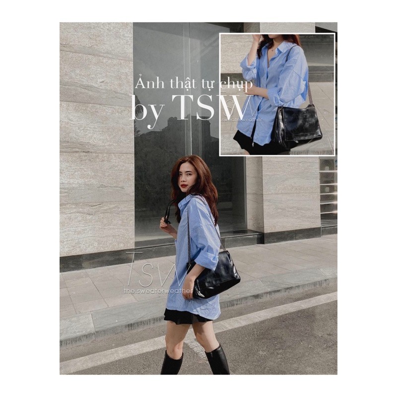 Áo sơ mi kẻ oversize TSW (Ảnh thật)