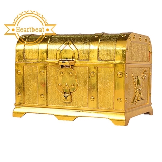 Hộp đựng trang sức mạ vàng thiết kế hình rương kho báu độc đáo