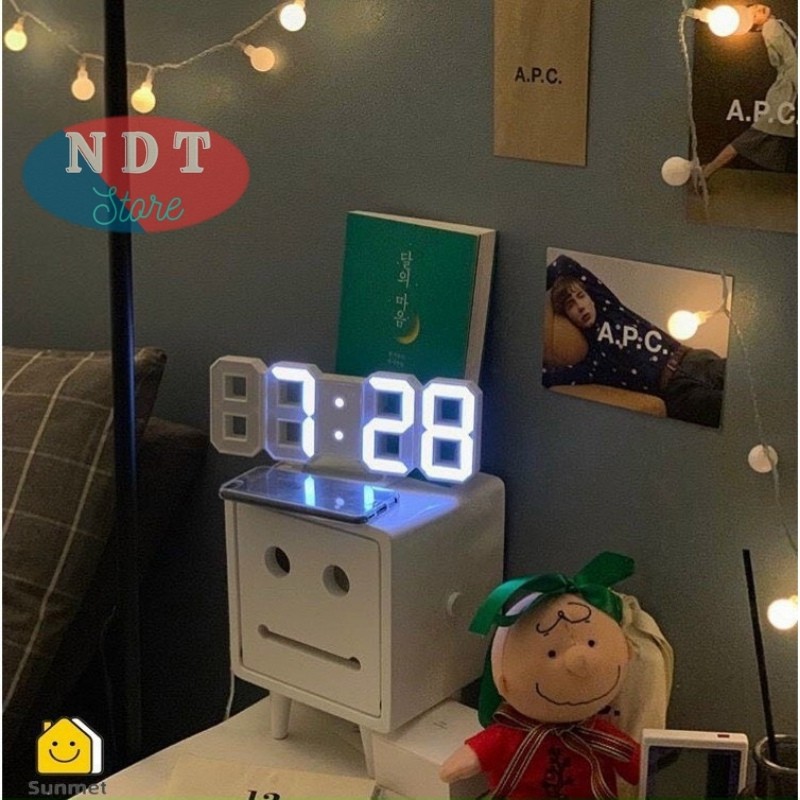 Đồng Hồ LED 3D Để Bàn Treo Tường Cao Cấp Đồng hồ trang trí Smart Clock