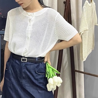Áo dệt mỏng cộc tay