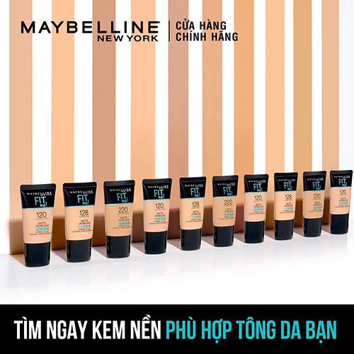 Kem Nền Mịn Nhẹ Kiềm Dầu Fit Me dạng tuýp Maybelline New York Matte and Poreless Foundation Tube 18ml  -mesue