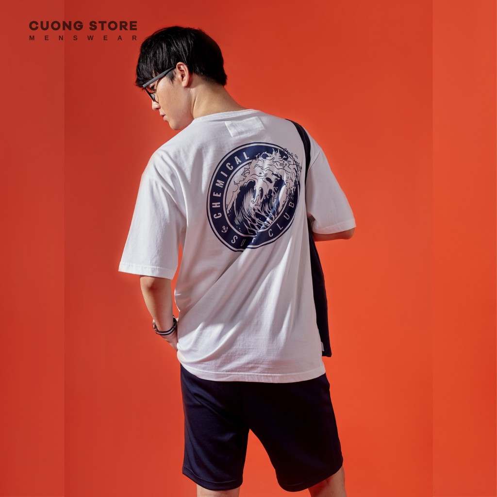 Áo thun cổ tròn unisex Surf Club CHEMICAL 2101018 vải Cotton cao cấp dày dặn form rộng trẻ trung - MENFIT