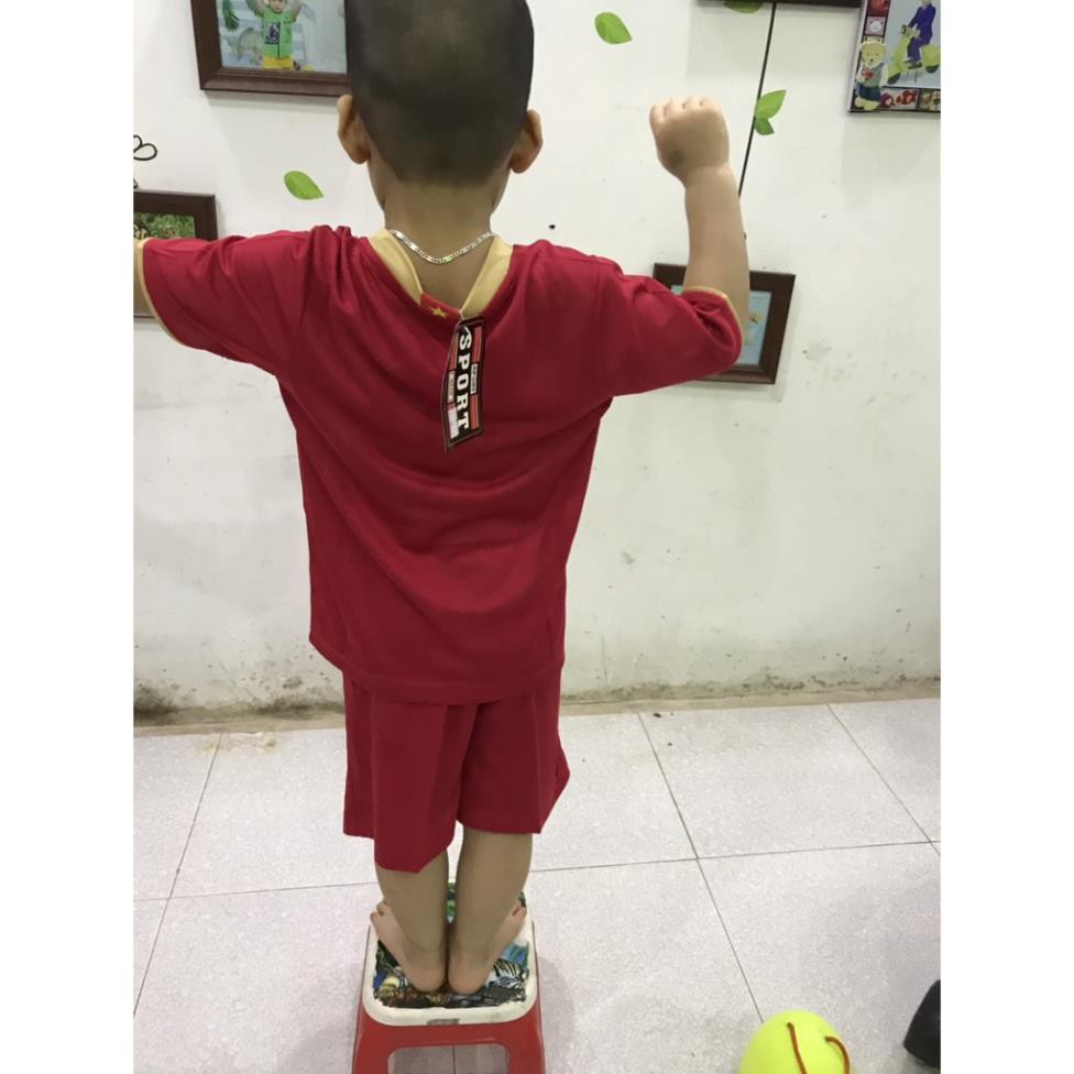 Quần áo đá bóng, đá banh trẻ em Việt Nam mẫu đỏ và trắng thể thao 360  ཾ