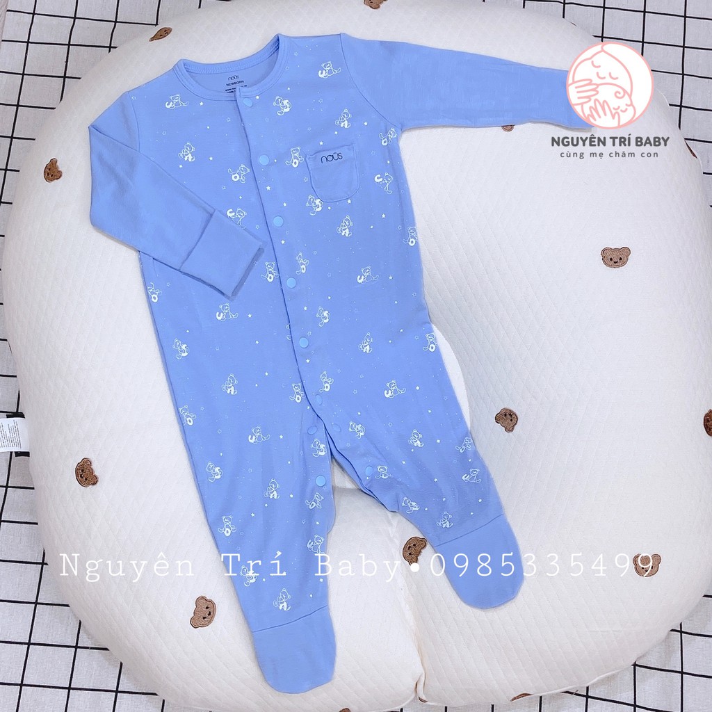 Bộ quần áo sơ sinh Nous Bodysuit Newborn xanh gấu