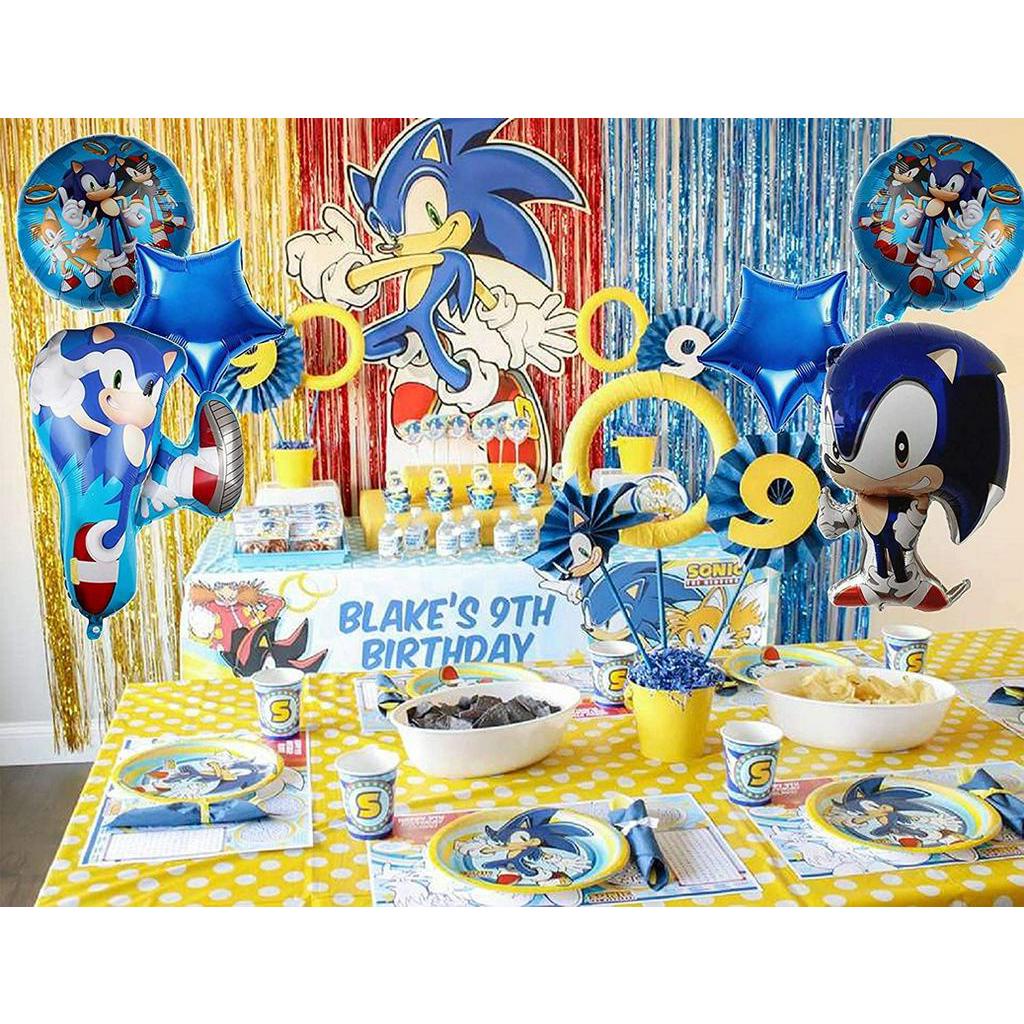 Bộ 6 bong bóng hình nhím Sonic cỡ lớn