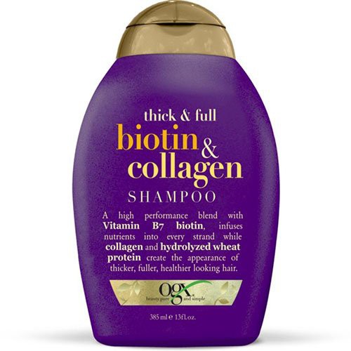 Dầu gội làm dày tóc OGX Biotin & Collagen Thick & Full + Biotin & Collagen Shampoo 385 ml(màu tím )
