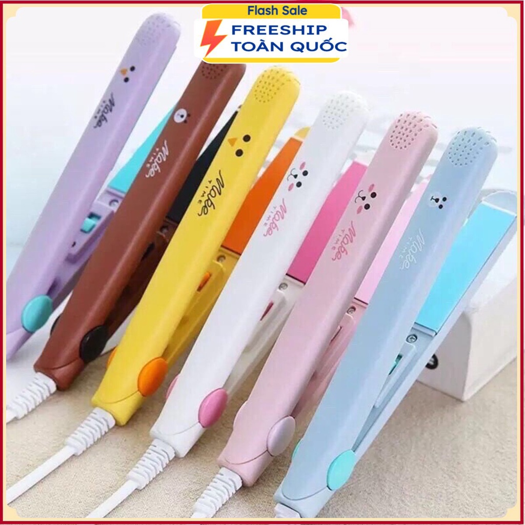 Máy Ép, Uốn, Duỗi Tóc Mini (Tiện Lợi) + Tặng 01 bờm kẹp tóc .