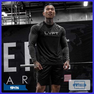 Áo tập gym nam dài tay LVFT SP136, Áo gym nam thun cotton - Gym Trex