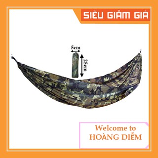 ⚡SALE LỚN⚡ Võng dù xếp gọn - dày 2 lớp - di chuyển dễ dàng 9 màu xanh lính
