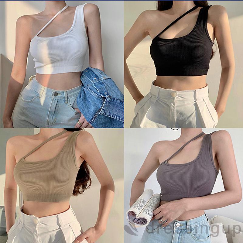 Áo hai dây chữ U màu trơn hở lưng thời trang cho nữ