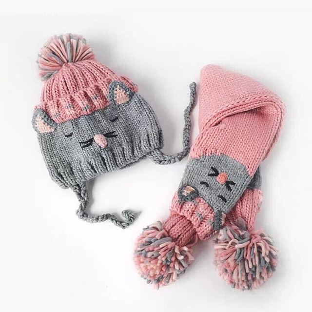 Set khăn mũ len của zara