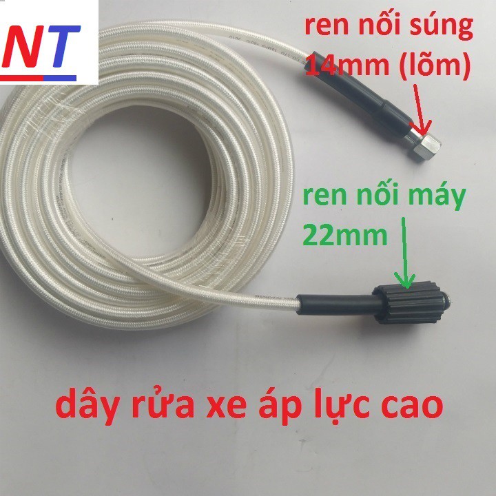 Combo dây rửa xe 15 mét áp lực cao tặng kèm súng có điều chỉnh tia nước