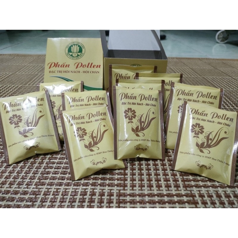 5 gói Phấn Pollen khử mùi vùng da dưới cánh tay, chân. Pollen khử mùi vùng da dưới cánh tay, chân. Hôi nách hôi chân
