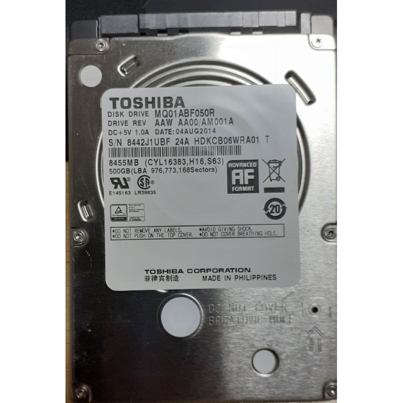 Ổ Cứng Toshiba 500gb Sata 2.5 "Hdd