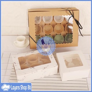 [Layersshop86] Combo 5 hộp giấy đựng cupcake nắp trong 2-4-6-12 bánh