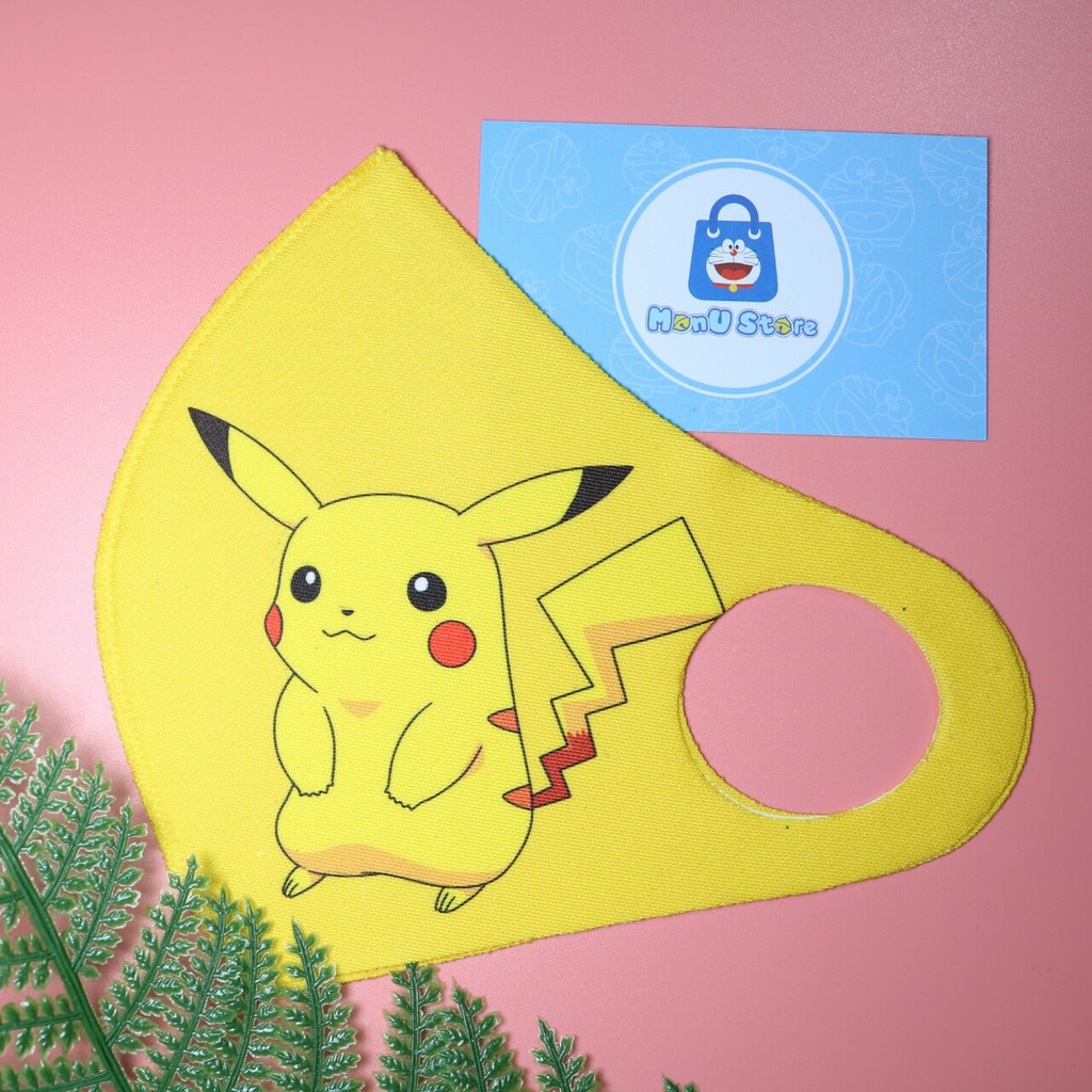 Khẩu trang vải su 3D hoạt hình PIKACHU dễ thương cute dành cho người lớn và em bé | BigBuy360 - bigbuy360.vn