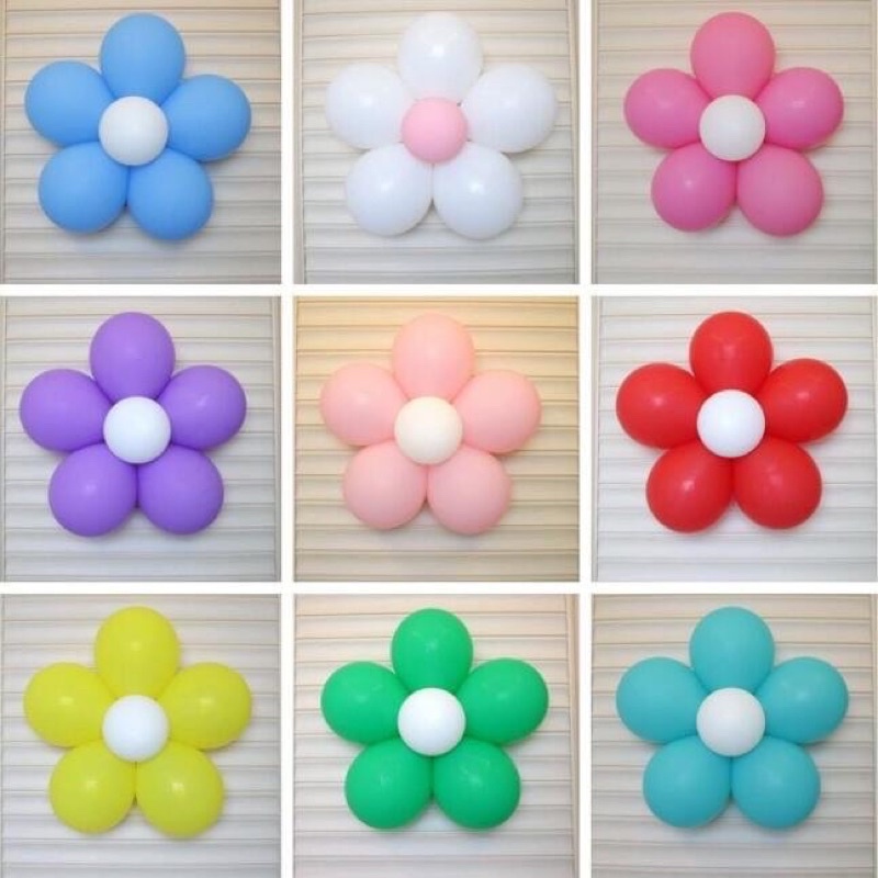 Miếng nhựa kẹp hình hoa 5 cánh bóng bay trang trí sinh nhật
