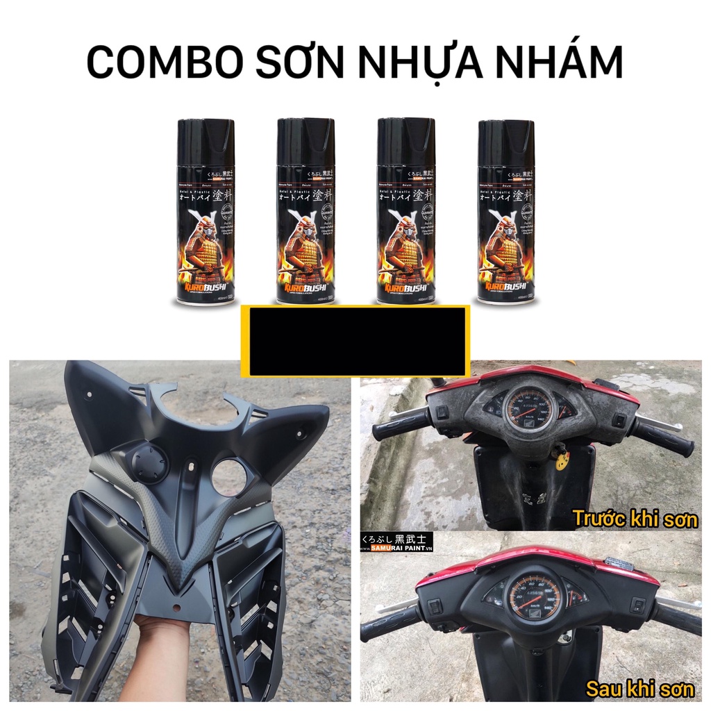 Sơn Samurai KPP lót nhựa nhám chính hãng, sơn xịt dàn áo xe máy chịu nhiệt, chống nứt nẻ, kháng xăng