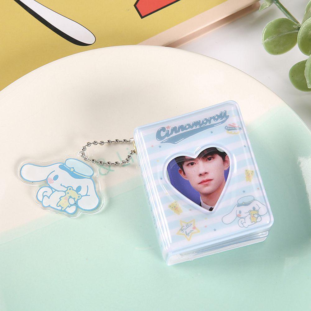 Album ảnh MMULCK mini PVC 16 ngăn bìa trái tim 2 inch có móc khóa làm quà tặng cho người yêu