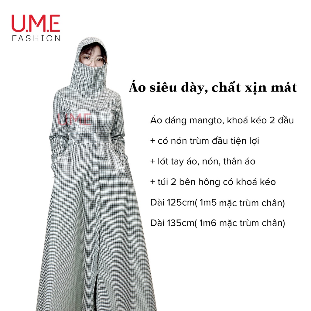Áo chống nắng toàn thân Mangto sọc xám