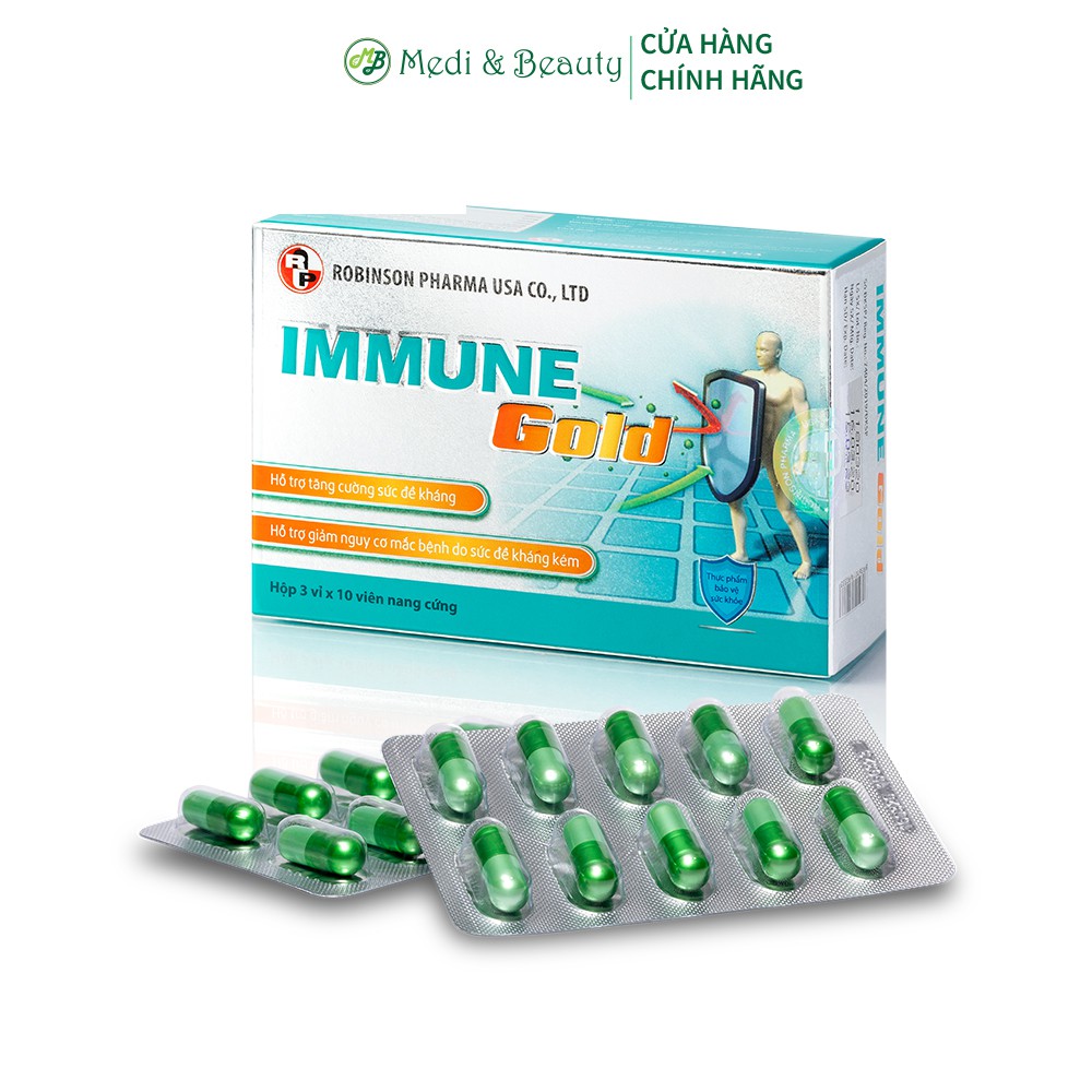 Viên uống Tăng sức đề kháng, Tỏi đen - Immune Gold - Medi&Beauty -  Hộp 30 viên