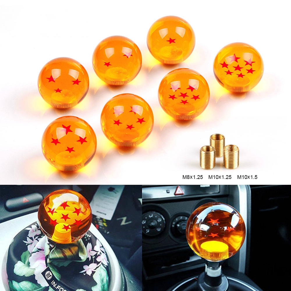 Tay Nắm Cần Số Hình Dragon Ball 1-7 Ngôi Sao Màu Hổ Phách Bằng Acrylic Tùy Chỉnh Chất Lượng Cao Cho Xe Hơi