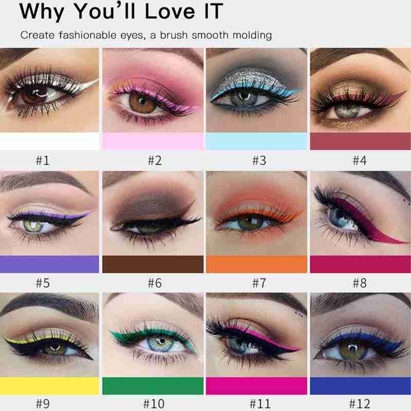 Bút kẻ mắt dạng lỏng kháng nước màu neon sắc lì cho nữ