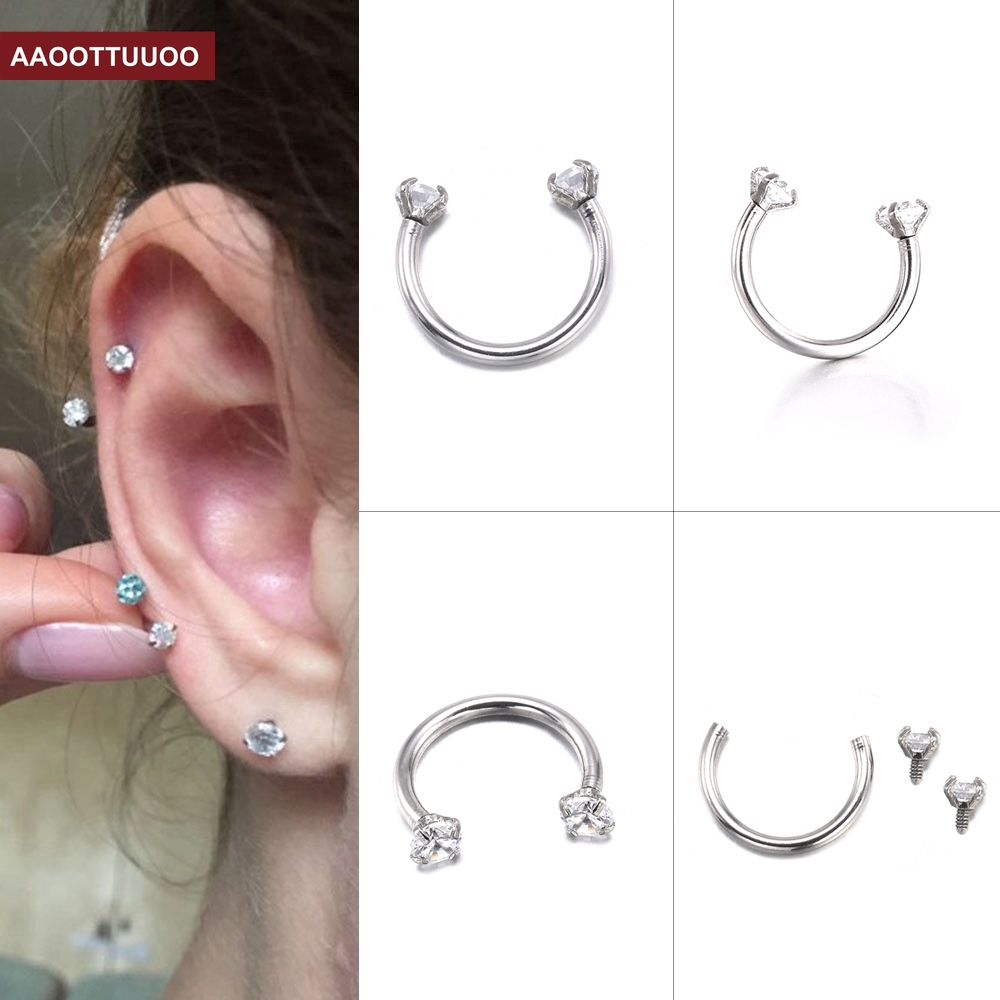 (Hàng Mới Về) 1 Khuyên Mũi Tròn 3mm Đính Đá Zircon Đơn Giản Chống Dị Ứng Cho Nữ