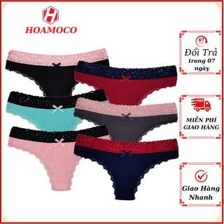 Quần Lót Nữ Chất Cotton Viền Ren Sexy Găn Nơ Gợi Cảm Khuyến Rũ Thoáng Mát Thoải Mái - L02