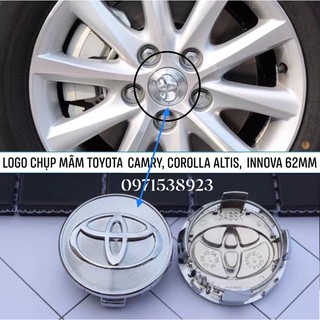 Ốp lazang chụp mâm 62mm Cho Toyota Camry Yaris Corolla altis vios innova  hàng oem loại xịn đẹp.