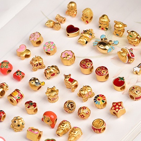 Hạt Cườm Vàng 14k Nhiều Màu Sắc Dùng Làm Vòng Tay diy