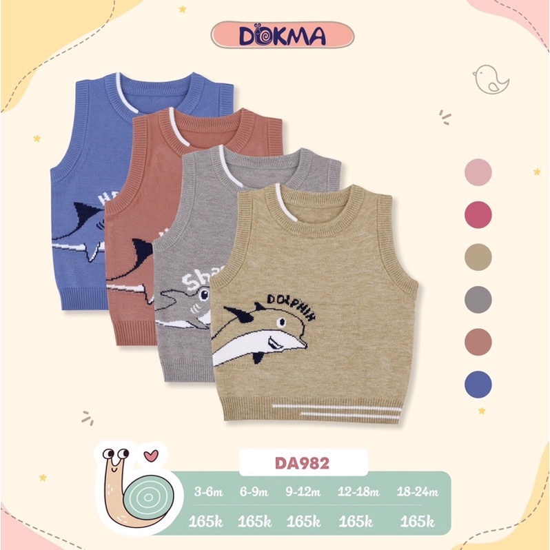 Áo gile Len Dokma hàng chất vải mềm mại ,hình ngộ nghĩnh giữ ấm cho bé