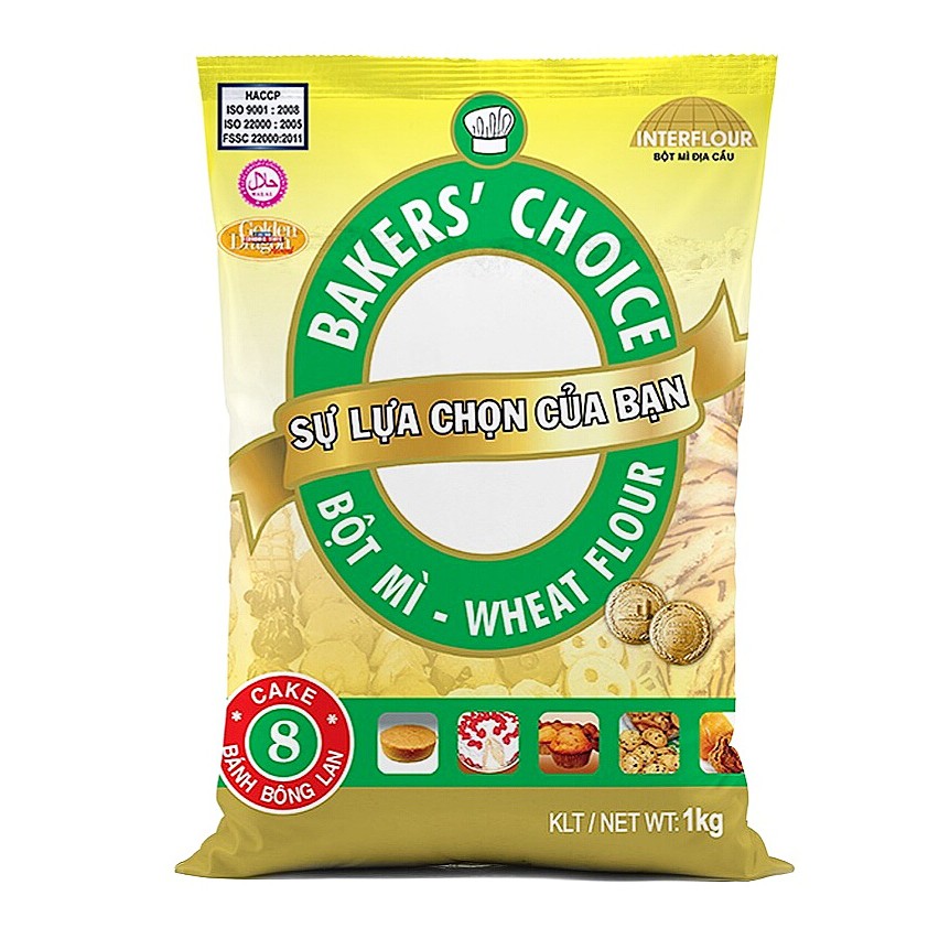 [date 19/04/2022] 1 kg bột mì số 8  baker choice ( xả kho) 1kg bột làm bánh bông lan