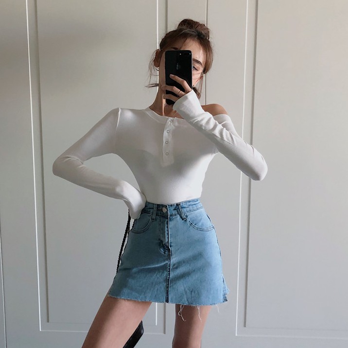 Chân váy chữ a jeans nữ mini Emilyshop