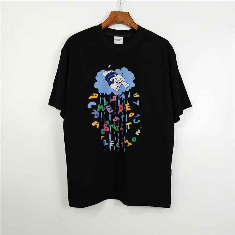 ADLV Áo Thun Cotton Ngắn Tay Dáng Rộng In Họa Tiết Cá Tính Cho Nam Nữ