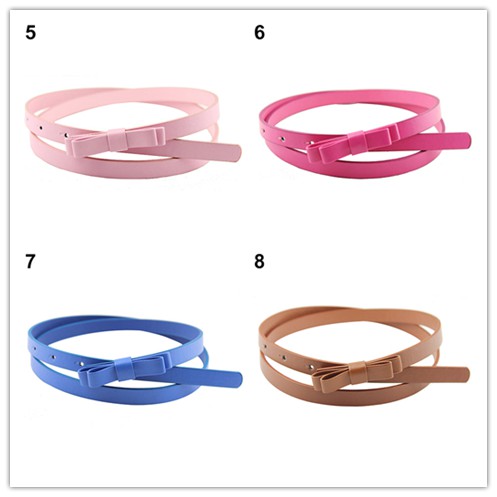 Thắt lưng da màu trơn bản nhỏ cá tính cho nữ