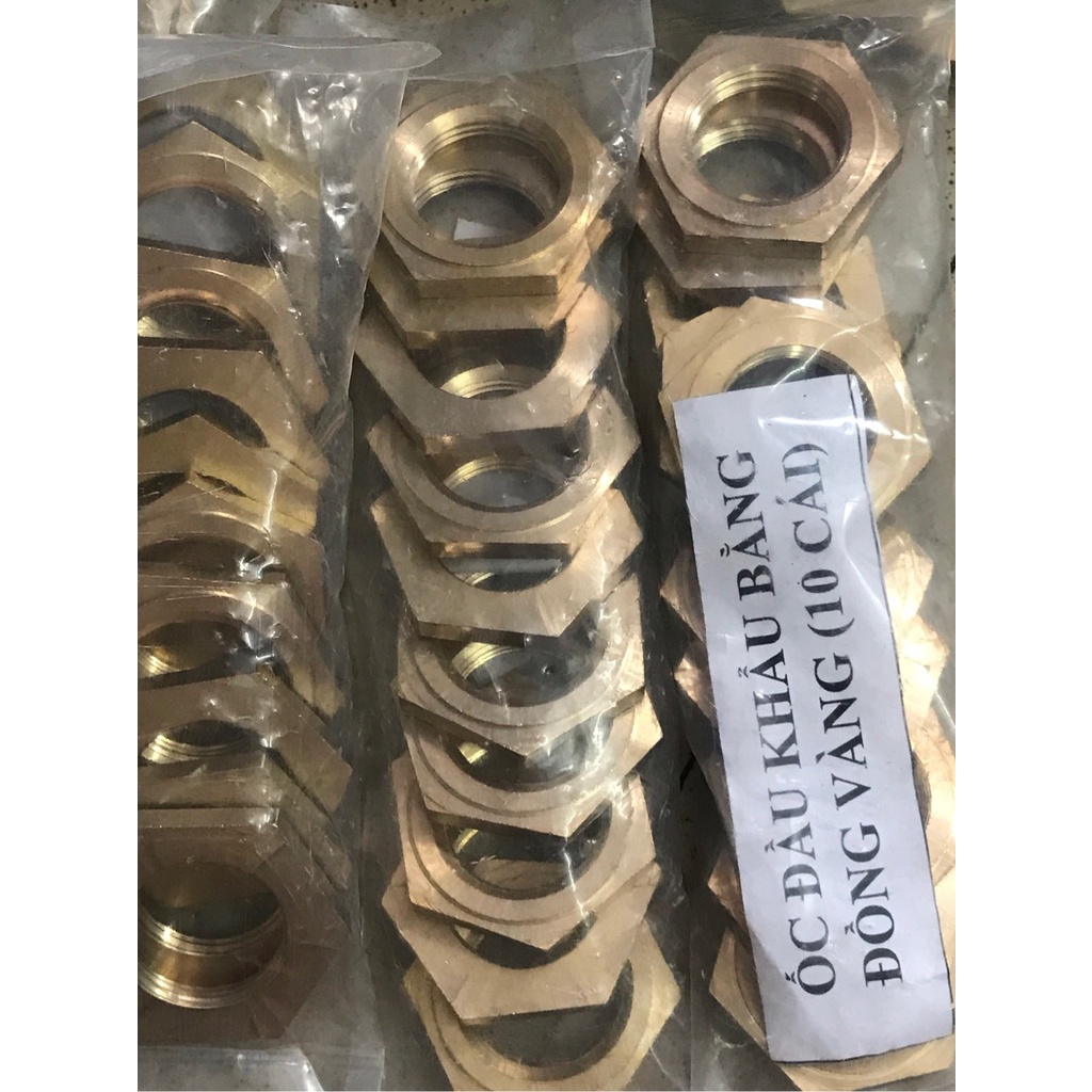Ốc đầu khẩu hãm lồng máy giặt lục giác 36mm - Ecu siết lồng máy giặt, tán lồng máy giặt bằng thau