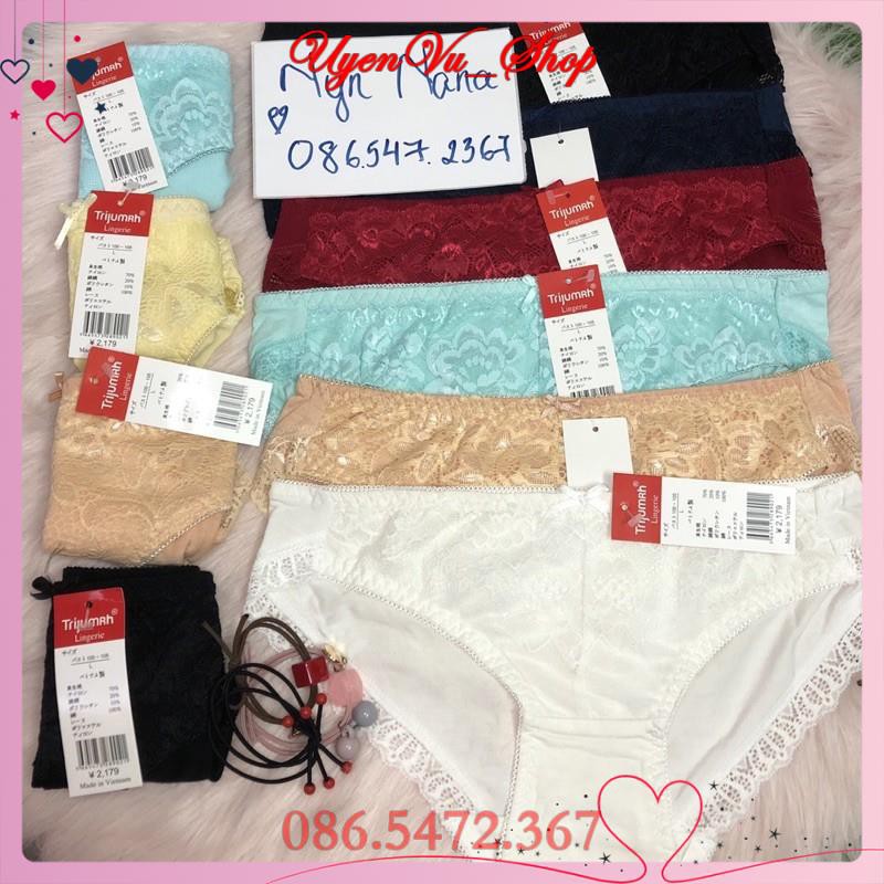 Combo 10 quần lót cotton phối ren cho nữ(có size) [Ảnh thật