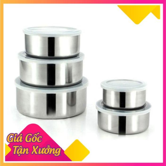 Cam kết  [Chất Lượng Cao] Bộ 5 Hộp Inox Đựng Thực Phẩm Có Nắp Đậy