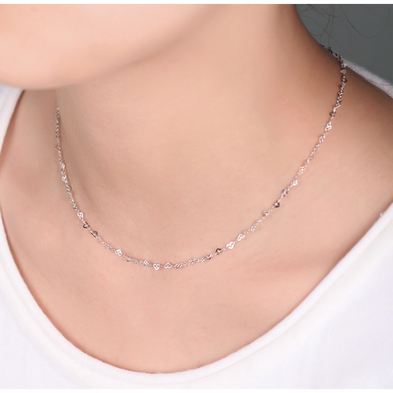Vòng cổ Mạ Bạc 100% Thời Trang Hàn Quốc 3.0mm