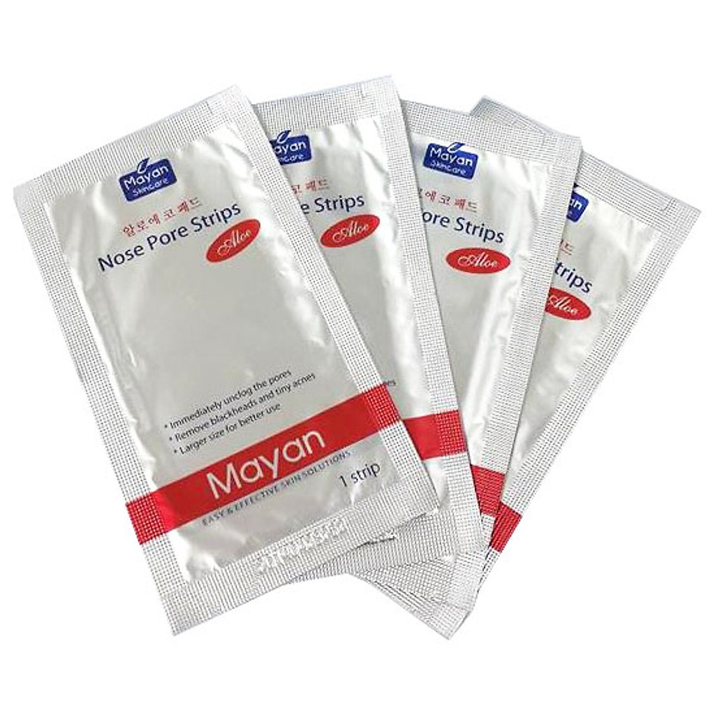 Miếng Dán Lột Mụn Mũi (Mụn Cám) Lô Hội, Than Hoạt Tính Mayan Hàn Quốc Hộp 4 Miếng | BigBuy360 - bigbuy360.vn